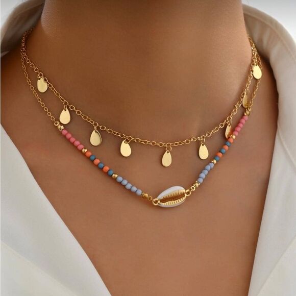 Anthropologie Jewelry - Gold and Multicolor Necklace R123